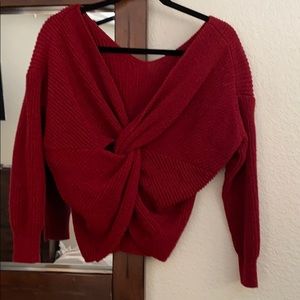 Off the shoulder/ on shoulder knotted sweater!
